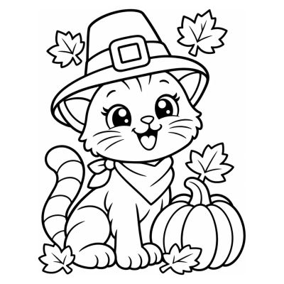 Gatito de Acción de Gracias