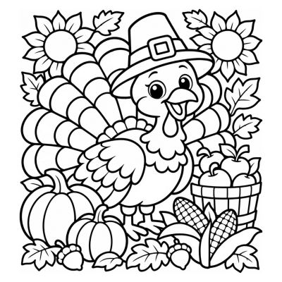 Pavo de Acción de Gracias y cosecha de otoño