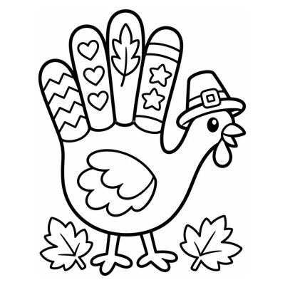 Pavo con huella de mano