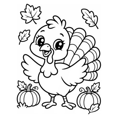 Pavo kawaii de Acción de Gracias
