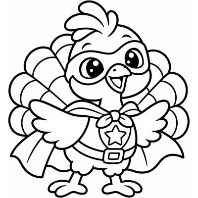 Pavo superhéroe de Acción de Gracias
